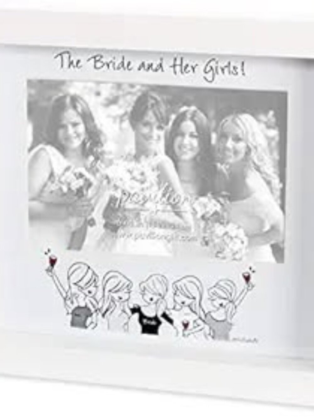 The Bride and Her Girls Wood and Glass Picture Frame